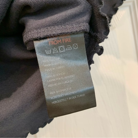 Dark Blue Lunar Spectrum Lettuce-Edge Crop Top Tee - Picture 8 of 9